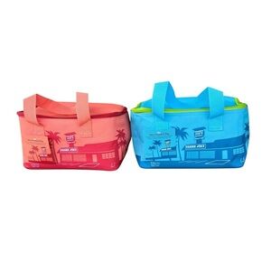 Trader Joe’s Mini Insulated Bag Set Peach Blue Brand New Release 10x6 NWT